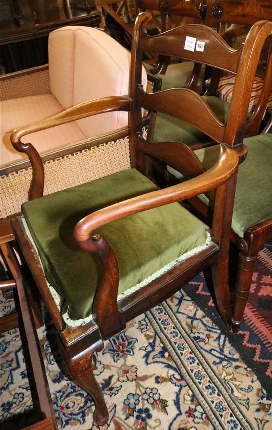 Edwardian George III style ladderback armchair(-)